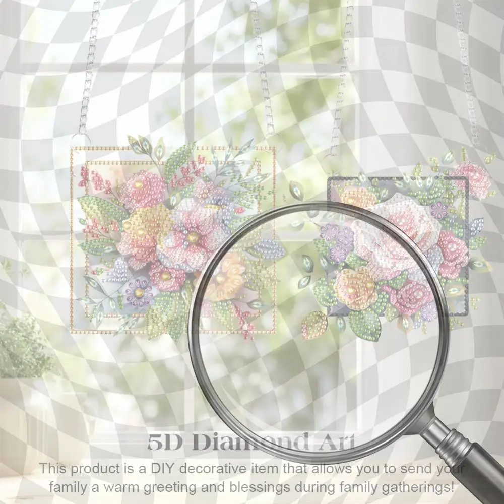 

Flower Fairy Special Shape Diamond Painting Hanging Pendant Diamond Painting Decor DIY Diamond Art Pendant Kit for Art Crafts
