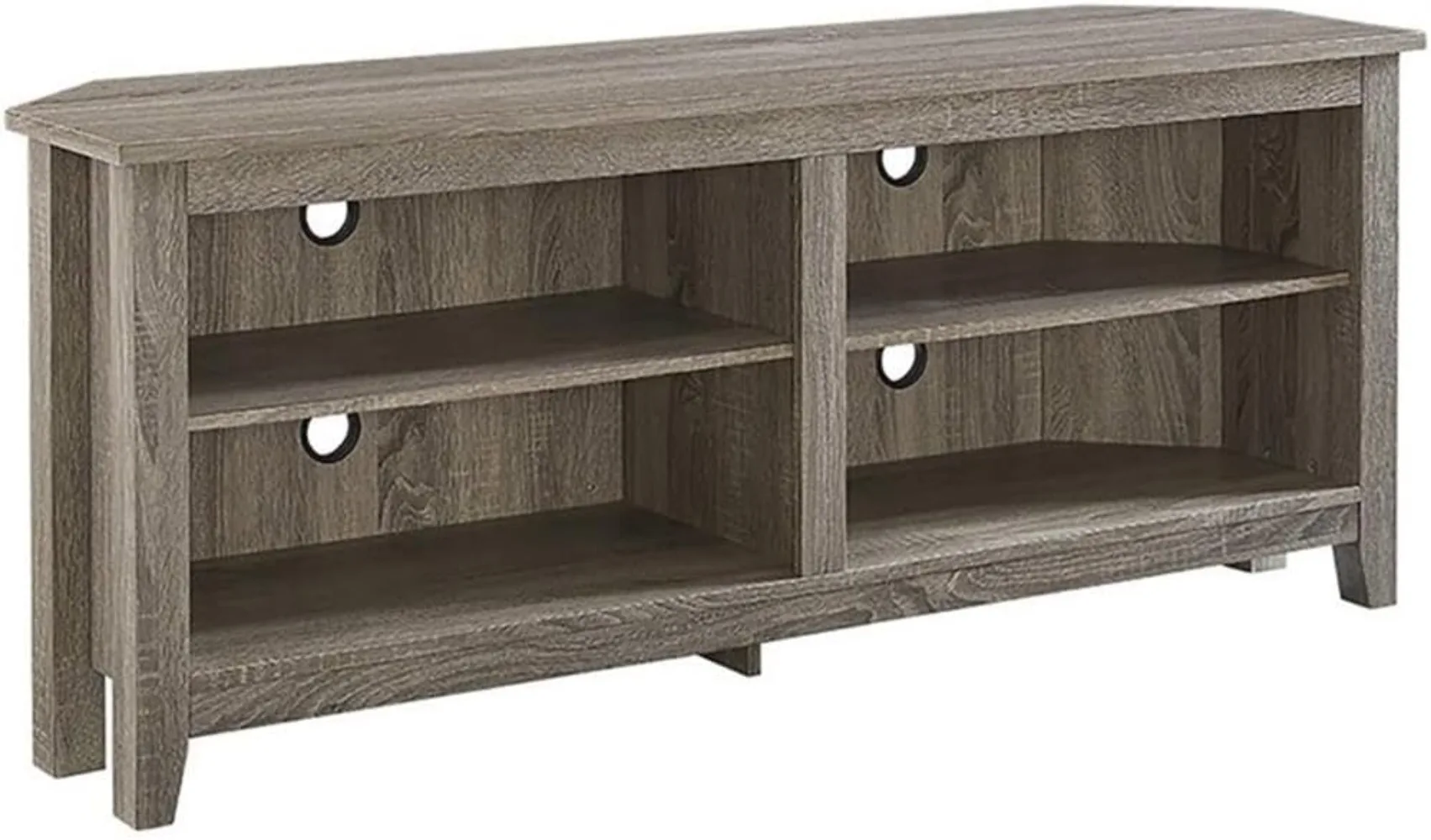 Maxwell Classic 2 Shelf Corner TV Stand for TVs Up To 65 Inches 58 Inch Driftwood Expediency Durable 16