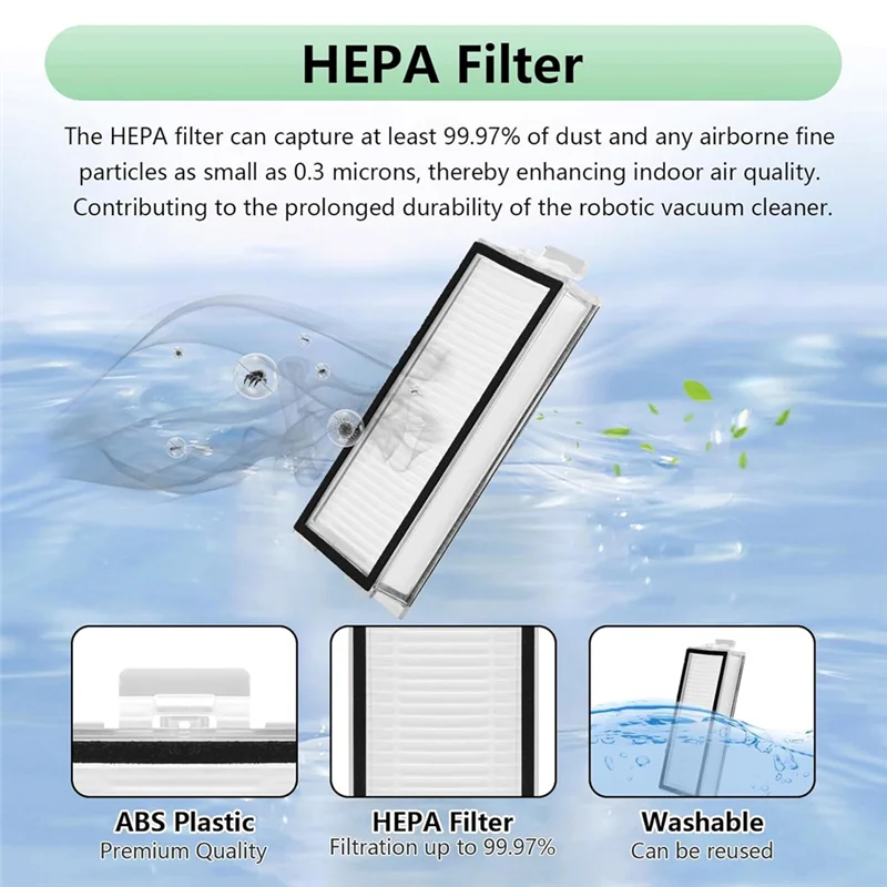 -ABPO لـ Roborock Q7 Q7+ Q7 Max Q7 Max+(Plus) جهاز آلي لتنظيف الأتربة مجموعة ملحقات فرشاة جانبية رئيسية فلتر Hepa