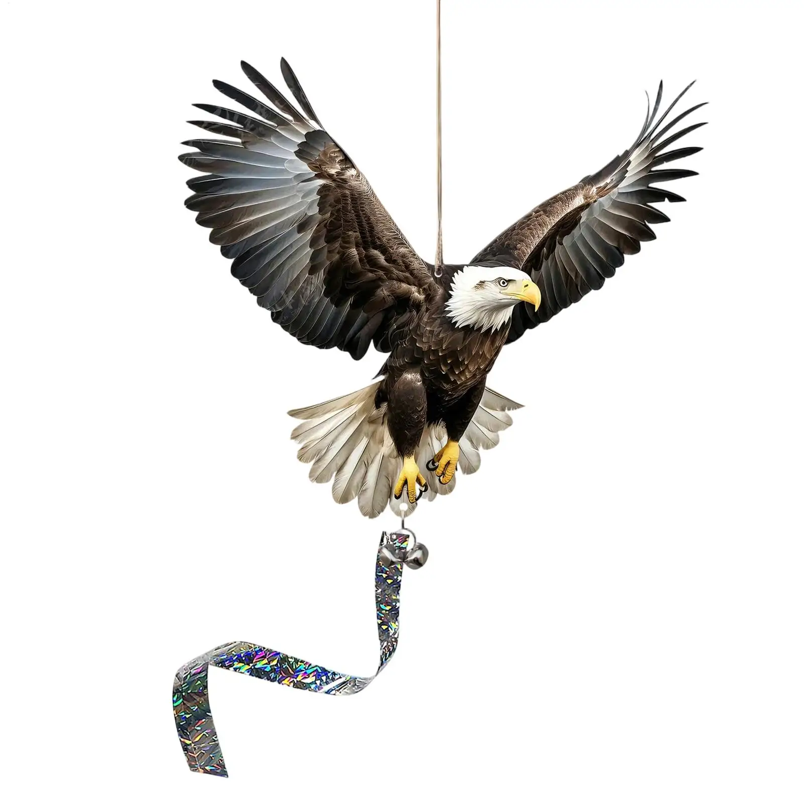 

Keep Birds Away Pendant 2D Acrylic Reflective Eagle Ornament Devices to Keep Birds Away for Garden Yard Porch Fence Window