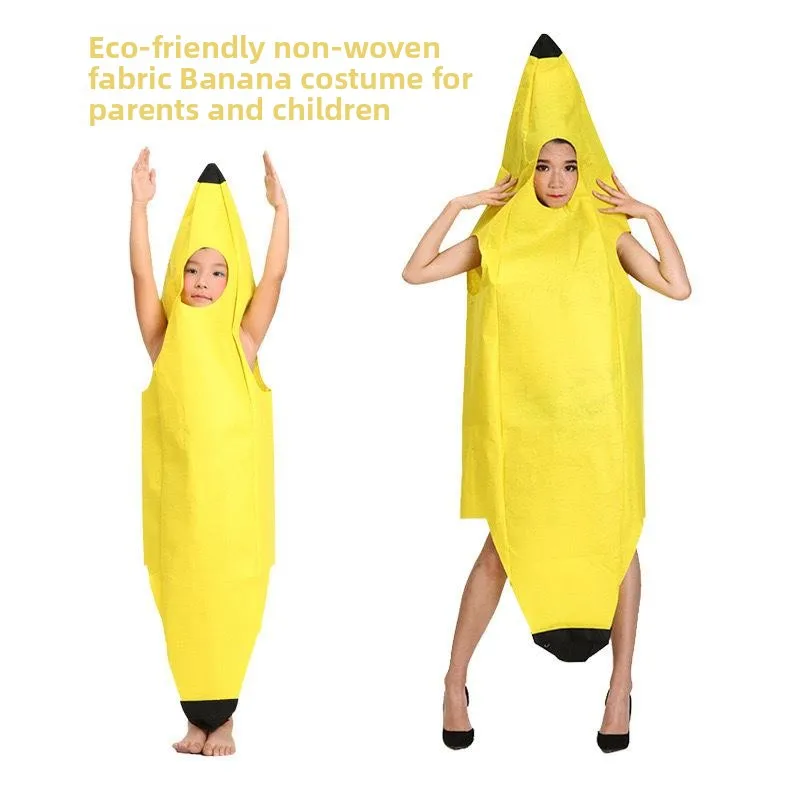 Banana COS Costume Fruit Themed Performance Suit for Adults Children's Day Celebration loween Par Outfit Unique Ensemble