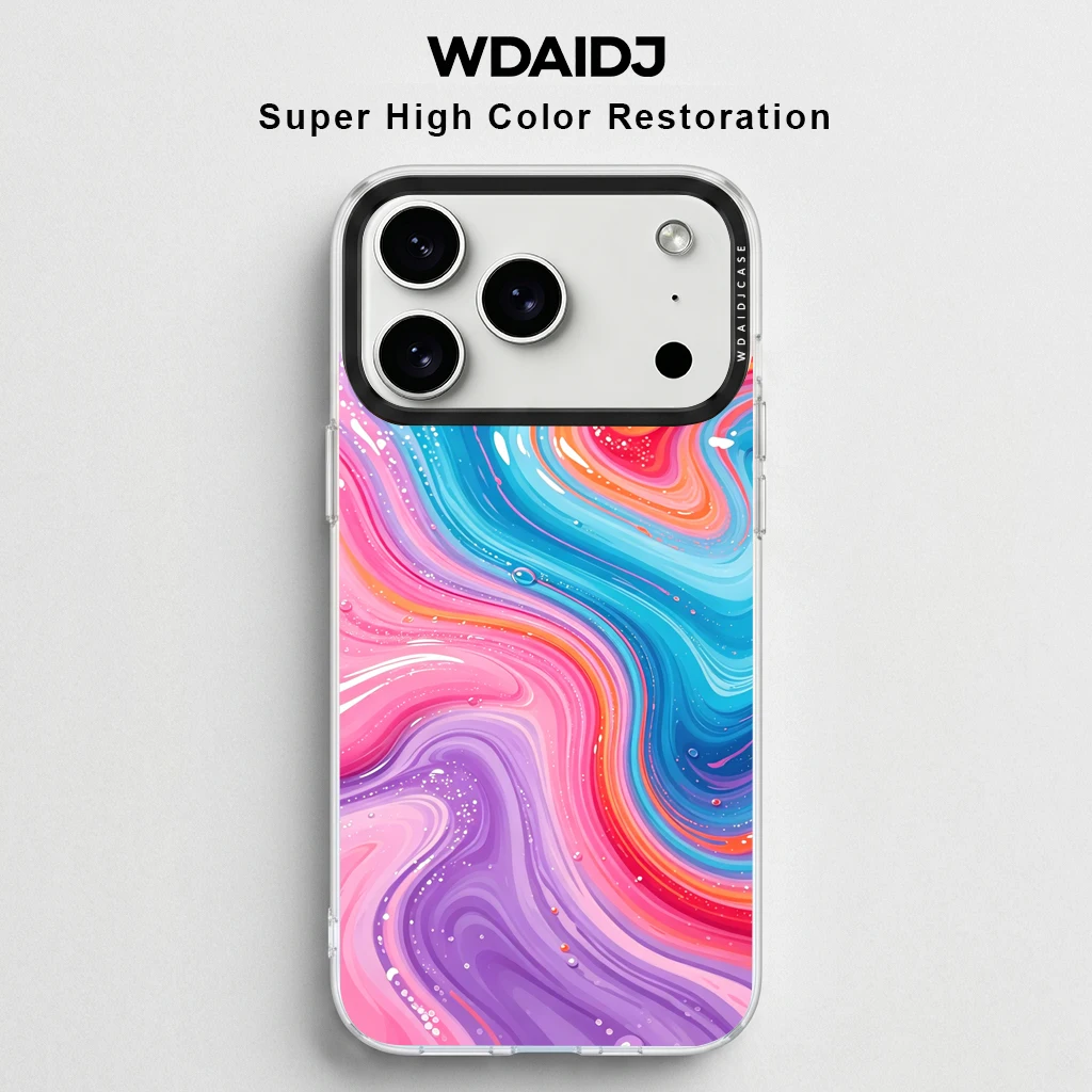 

Dreamy Pastel Marble Swirl Print In Candy Colors Phone Case For iPhone 17 16 15 14 13 Y2K Aesthetic Anti Drop Clear Cover