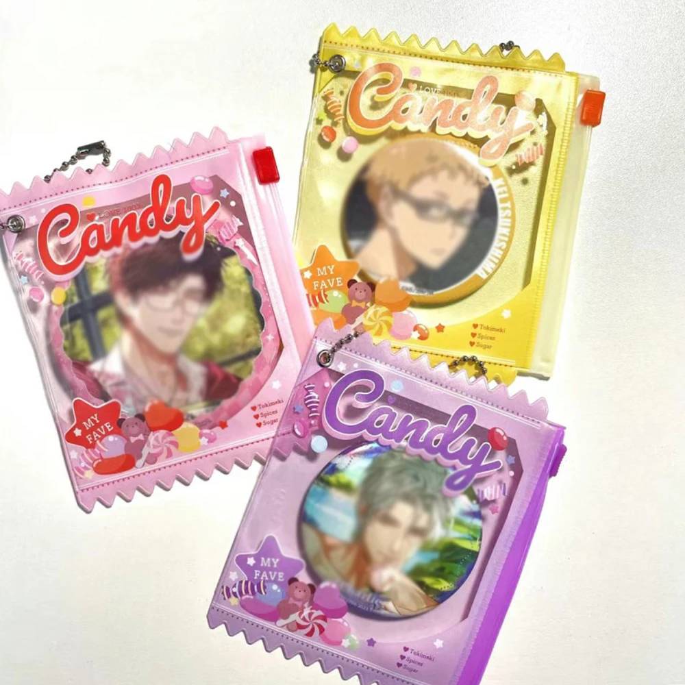 5 Pieces of Japanese Candy Series Badge Display Pendant, Badge Protective Card Cover, Badge Dustproof Storage Bag