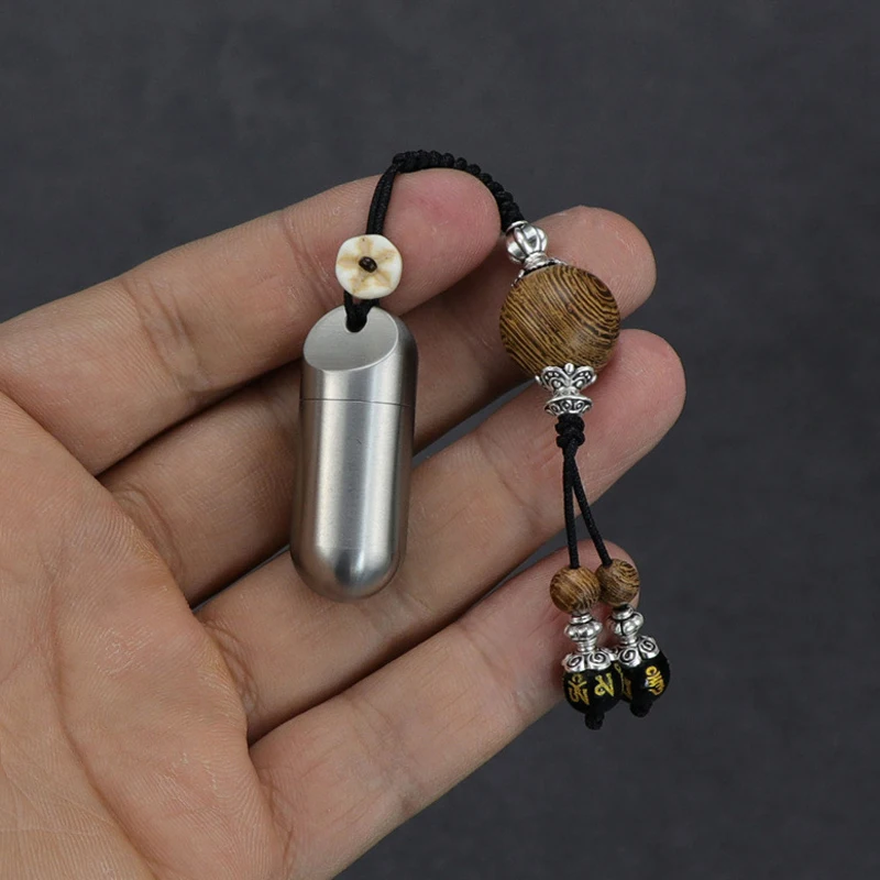 

1Pcs Portable Mini Medicine Holder Waterproof Stainless Steel Capsule Box EDC Tool Pill Case Seal Bottle for Travel