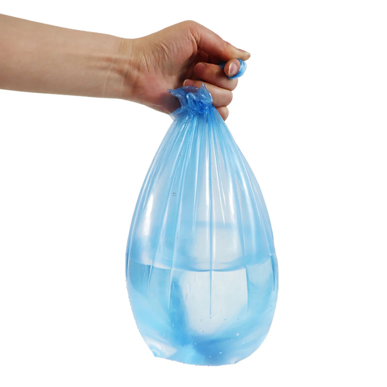 Bolsa de basura desechable multiusos, bolsa de basura gruesa de gran capacidad con apertura plana, para jardín y hogar, 5 rollos