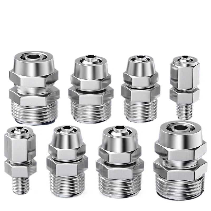 Outer Wire PC Quick Screw Connector Straight Through Pneumatic Trachea Quick Connector External Thread Direct PC8-02