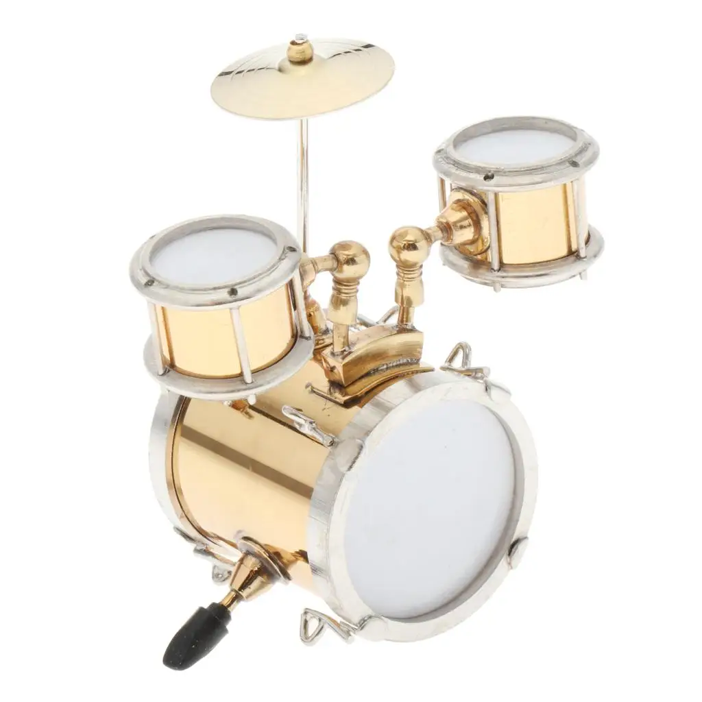 1:12 Miniature Musical Instrument Drum Set Model Display Mini Ornaments Decor,Stimulating Children’ Toy for Kids