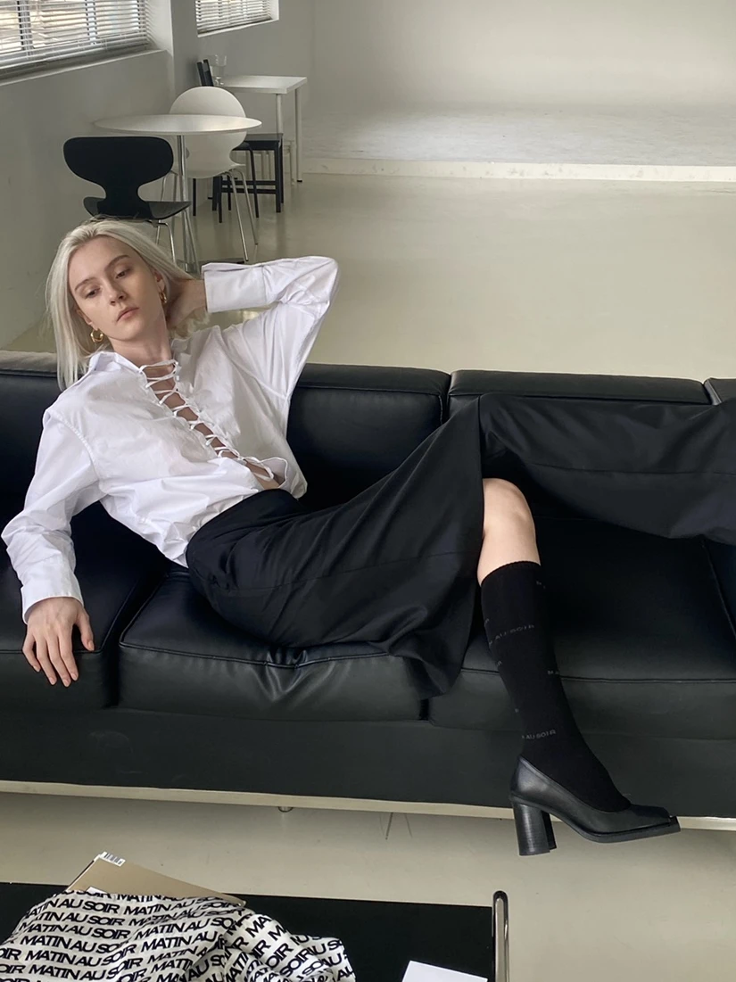 

Асимметричная юбка-брюки для офиса, средней длины, из шерсти, весна-лето, для перерыва на чай, однотонная, без застежек