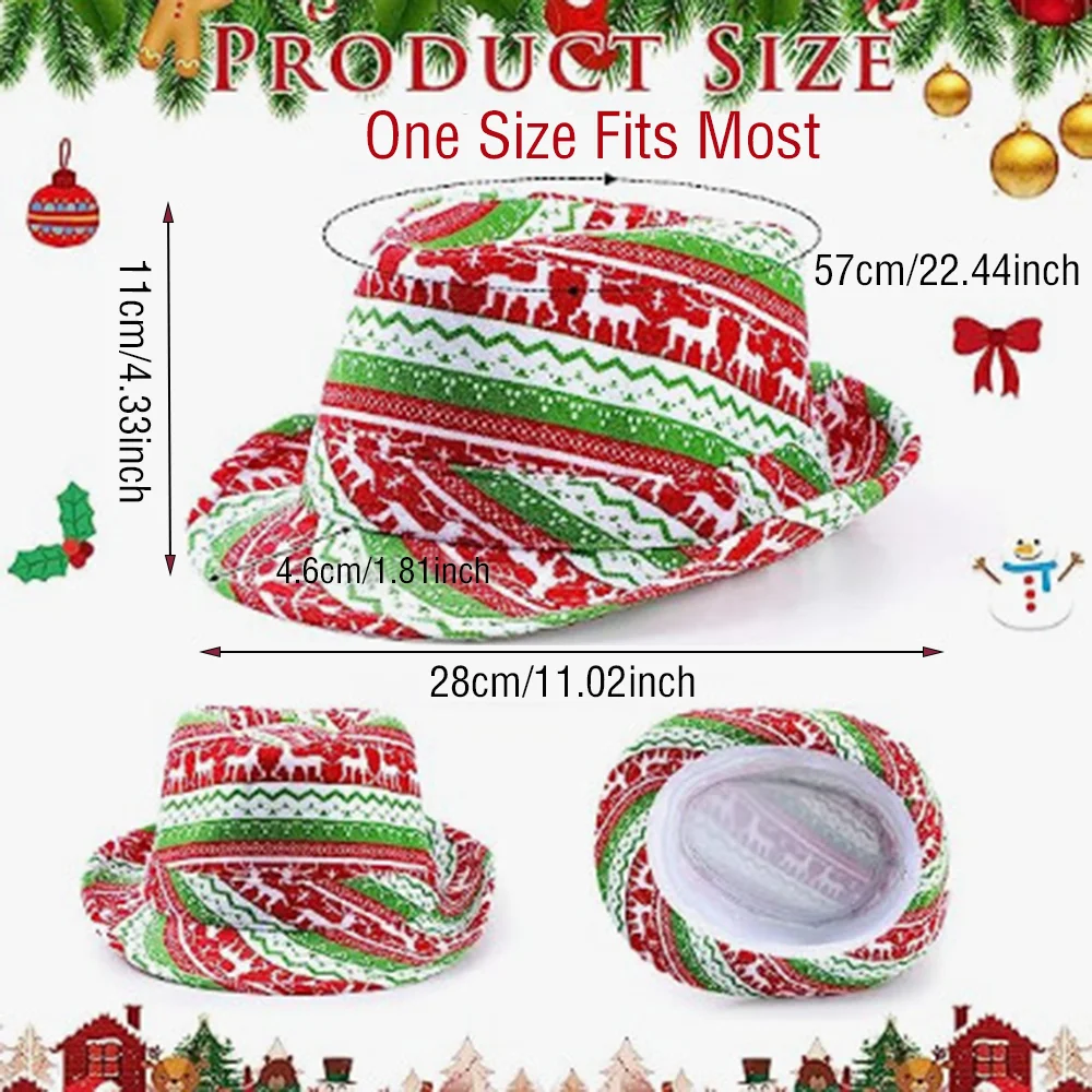 1Pc Non-Woven Fabric Jazz Hat Funny Christmas Party Jazz Caps Cowboy Hats Cosplay Props For Adults And Kids Christmas Gifts