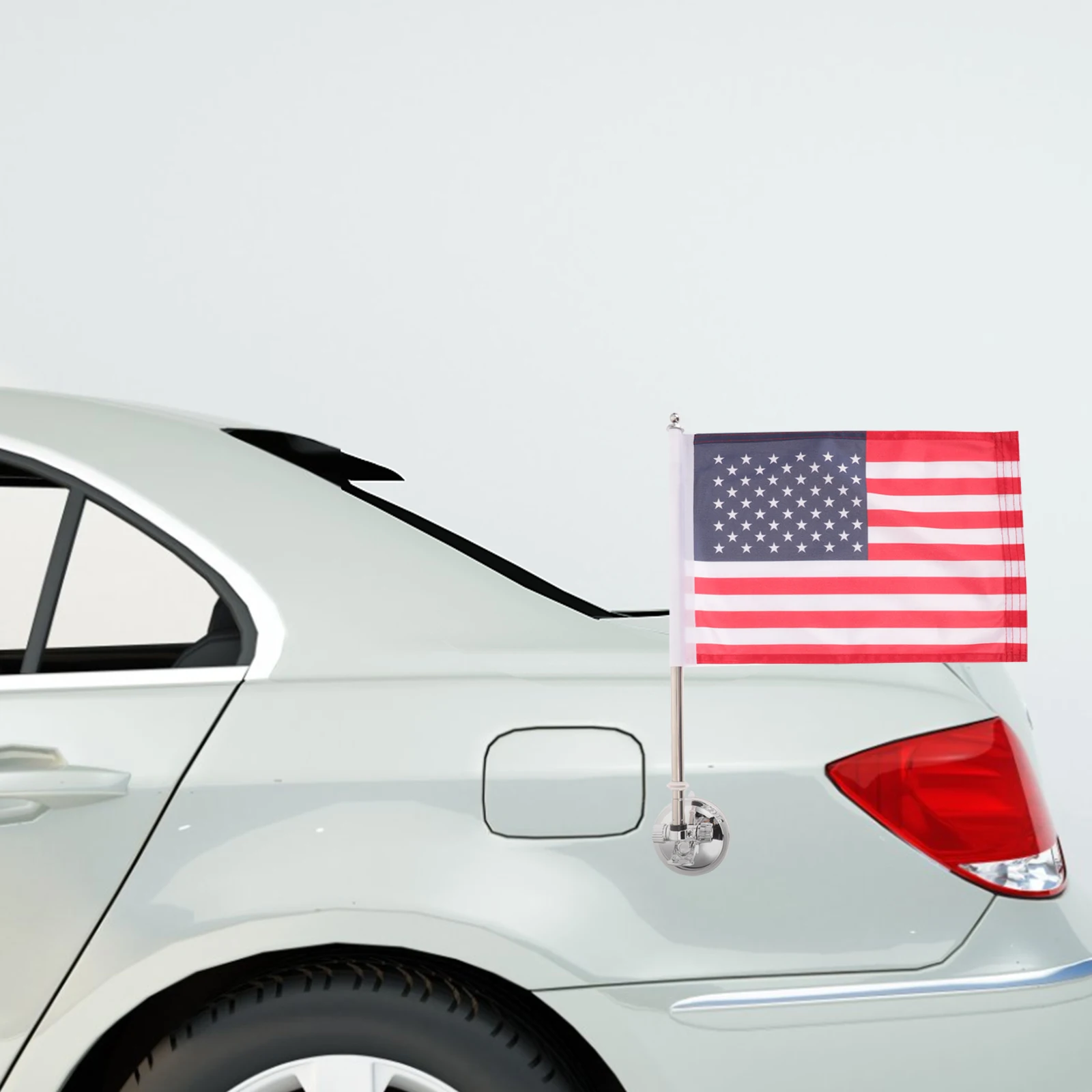 

Suction Cup Flagpole 1M Telescopic Metal Holder for Car Polyester Flags Outdoor Use Silver Base Stable Mounting Stand