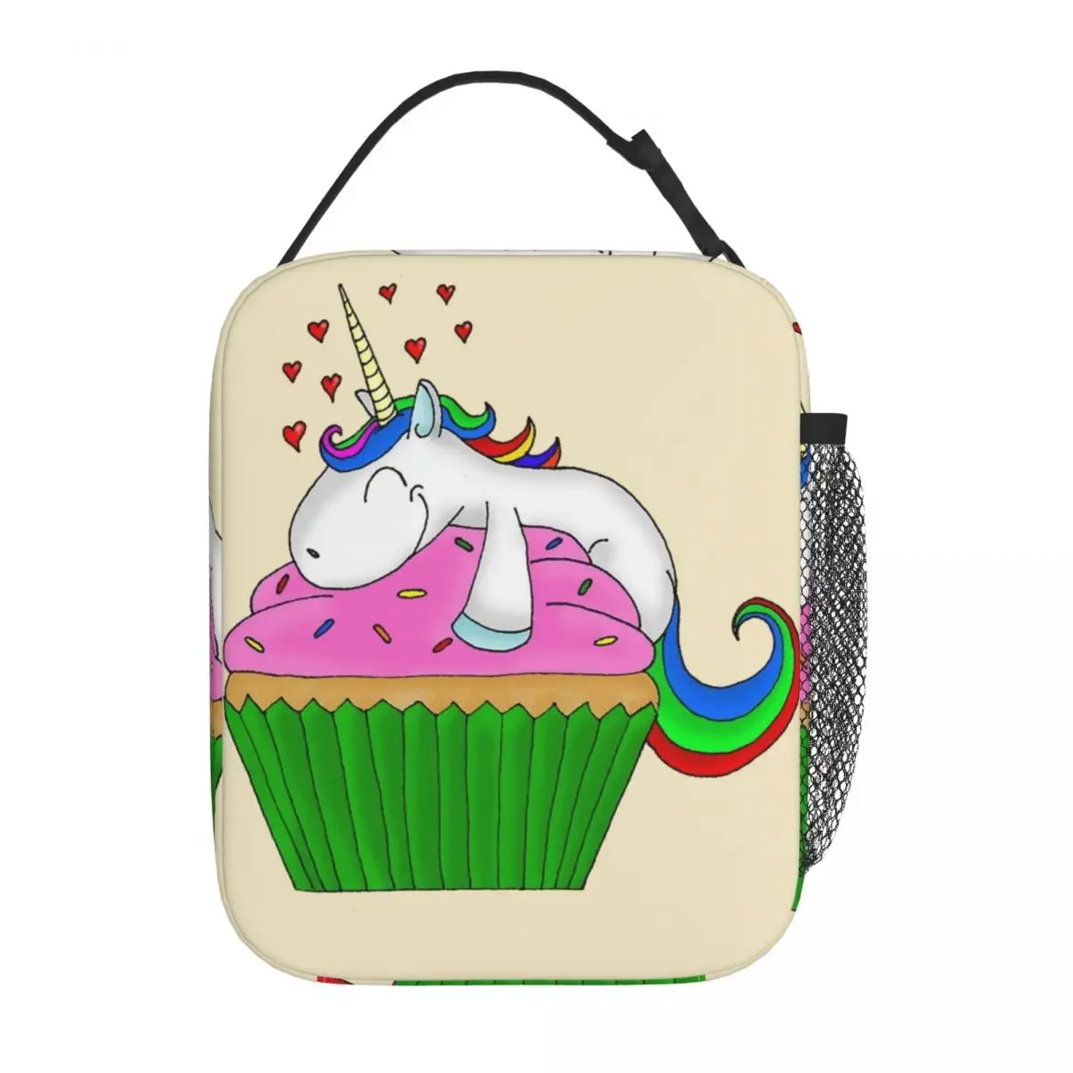 Rainbows Unicorn Cupcake Thermal Insulated Lunch Bags for School Portable Food Container Bags Cooler Thermal Food Box