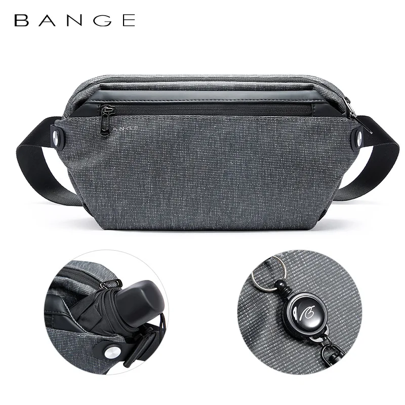 

BANGE Square bag Tide Chest Package Waterproof and Erosion Resistant Young Fashion Sports Chest Bag Short Trip Messengers Bag