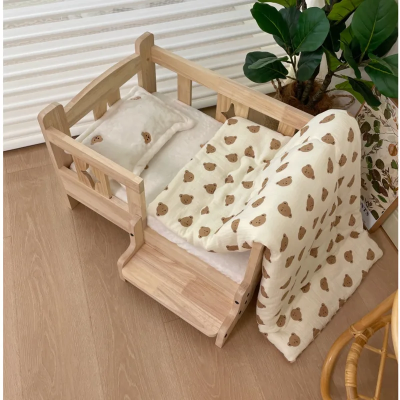 Autumn-Winter Warm Blanket Pure Cotton Quilted Embroidery Set Removable Washable Cat Mat Cozy Soft Bedding Excluding Beds