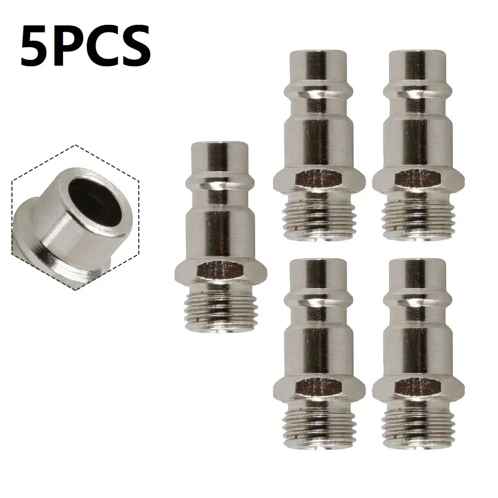 5PCS Quick Release Euro Compressed Air Line Coupler Connector Fitting 1/4in Male Workshop/Equipment/Power/Air Compressor