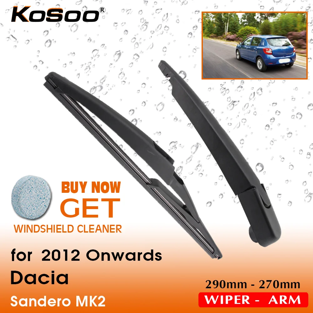 KOSOO Auto Rear Window Windshield Wiper Blades Arm Car Wiper Blade For Dacia Sandero MK2 ,290mm 2012-,Car Accessories Styling