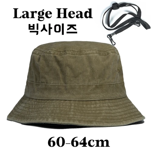 Sombrero de pescador de mezclilla lavada con correa a prueba de viento, gorra de pescador de cabeza grande para hombres y mujeres, ropa de calle coreana, sombrero de exterior de gran tamaño de 60 a 64cm