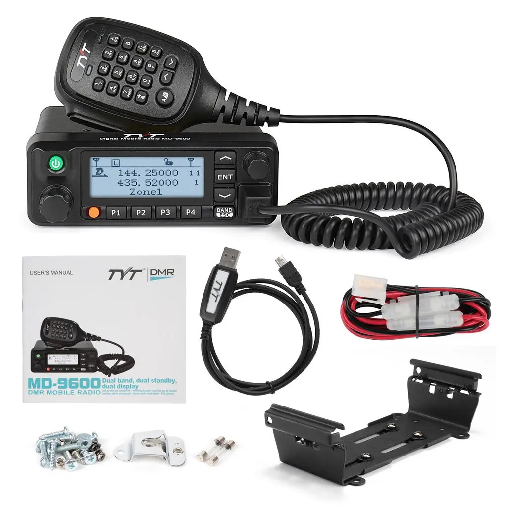 

TYT MD-9600 GPS Digital/FM Analog Dual Band DMR Mobile Transceiver 50-Watt VHF/UHF Car Truck Amateur Radio HAM walkie talkie