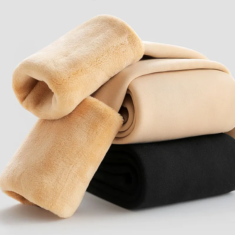 Damskie ocieplane rajstopy polarowe, termiczne pończochy damskie na zimę, rajstopy polarowe imitujące skórę, czarne pończochy, damskie skarpety termiczne.