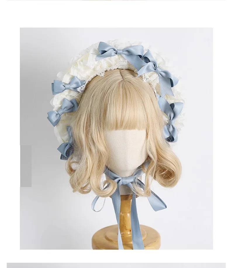 قبعة قش دانتيل لوليتا على الطراز الريفي متعددة الألوان تذكر bnt قبعة من القش على طراز فرنسا #2