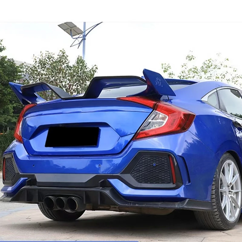 For Honda Civic 10th Gen 4 Door spoiler 2016 2017 2018 2019 2020 ABS Plastics Car Rear trunk cover wings spoiler Airfoil