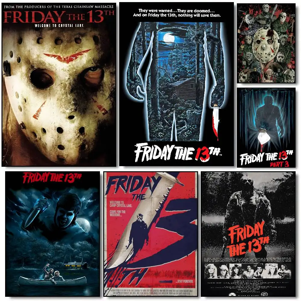 f-Friday 13th h-أفلام الرعب ملصق جدار الفن الطباعة مقاوم للماء غرفة المعيشة المنزلي غرفة نوم بار ديكور جمالي