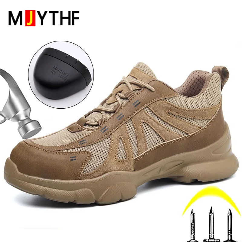 

Fashion Safety Shoes For Men Anti-smash Anti puncture Working Sneakers Men Steel toe shoes Protection Boots 6kV insulated shoes