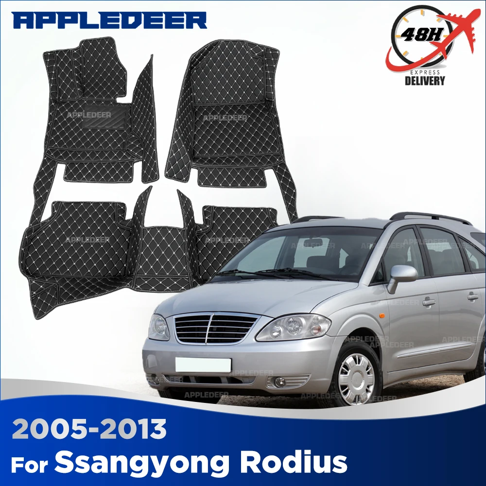 Car floor mats for ssangyong Rodius 7 Seats 2005-2013 2012 2011 2010 2009 Custom foot Pads carpet cover Interior Accessories