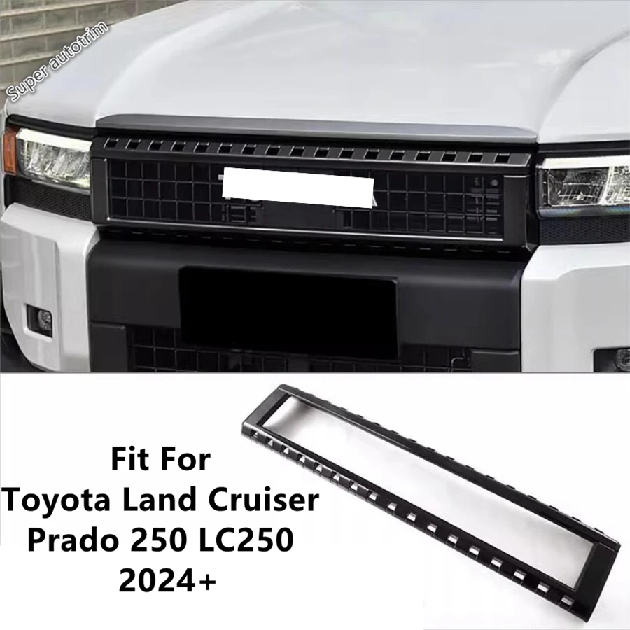 

Car Front Middle Grille Decorative Frrame Cover Trim ABS Black Accessories Fit For Toyota Land Cruiser Prado 250 LC250 2024 2025