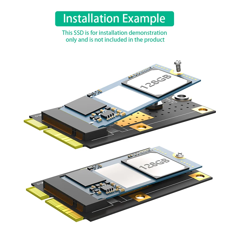 M.2 B Key to mSATA Adapter Card Riser NGFF M.2 SATA-Bus SSD to mSATA Male Converter Support 2230 2242 M2 SSD M2 to mSATA Adapter