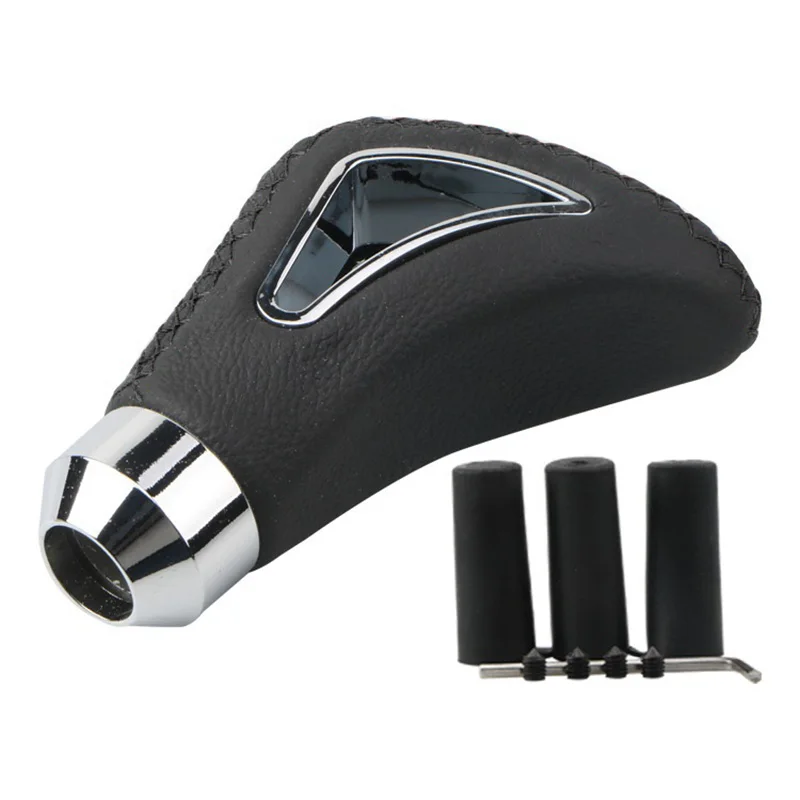 Universal PU Leather Gear Shift Knob Red Line Black Line Manual Car Gear Stick Head Shift Replacement Knob Modified Shift Head