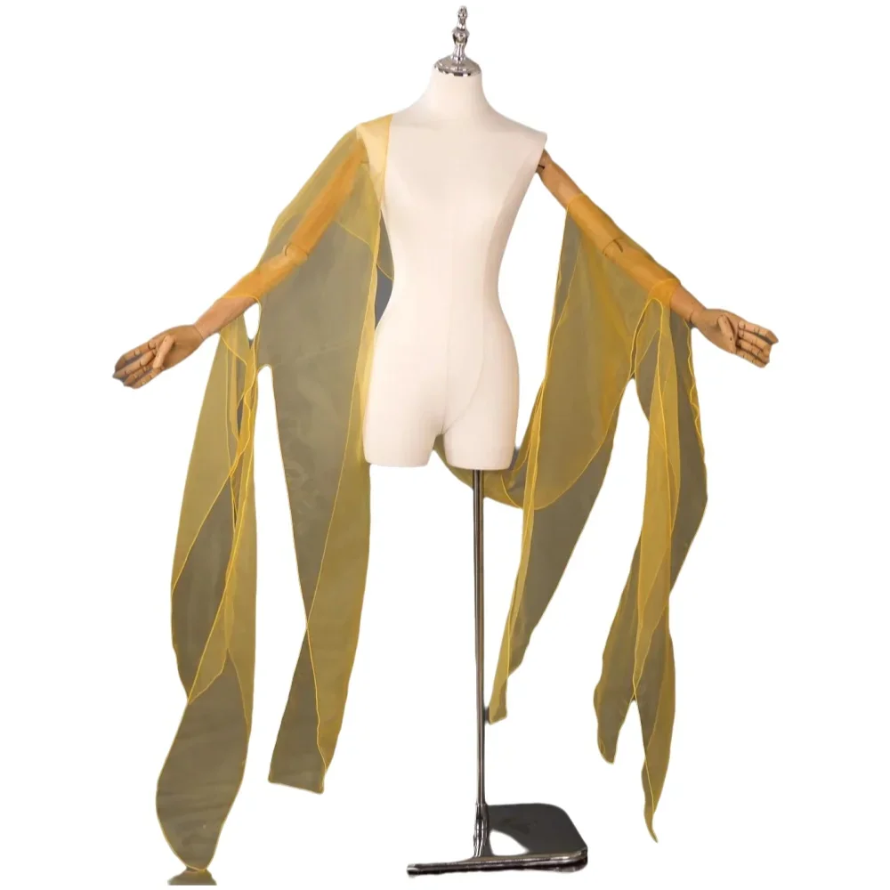 

Шаль в древнем стиле с кружевной отделкой, маленькая шаль для женских аксессуаров Hanfu, танцевальный костюм, универсальные рукава-лепестки.