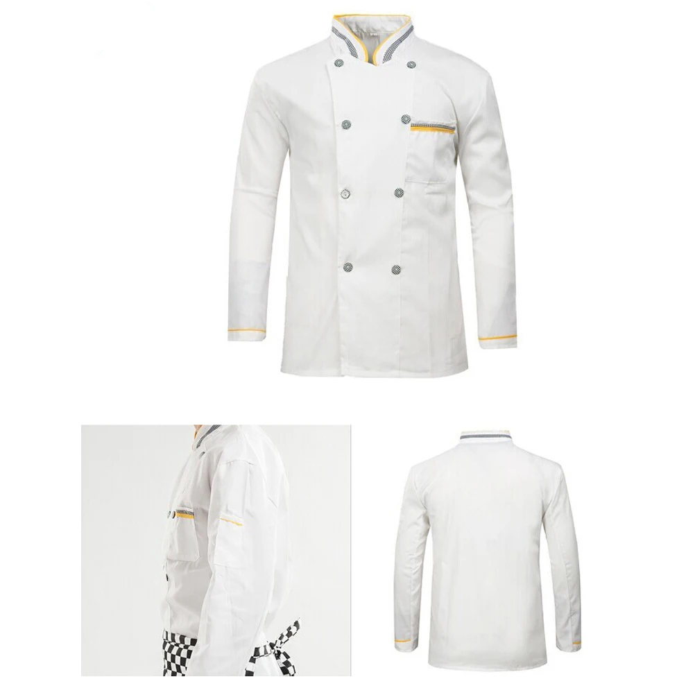 

Uniform Long Jacket Loose Uniform Chef Coat Catering Oil Proof Casual Loose Chef Clothing Easy Wash Durable Kitchen