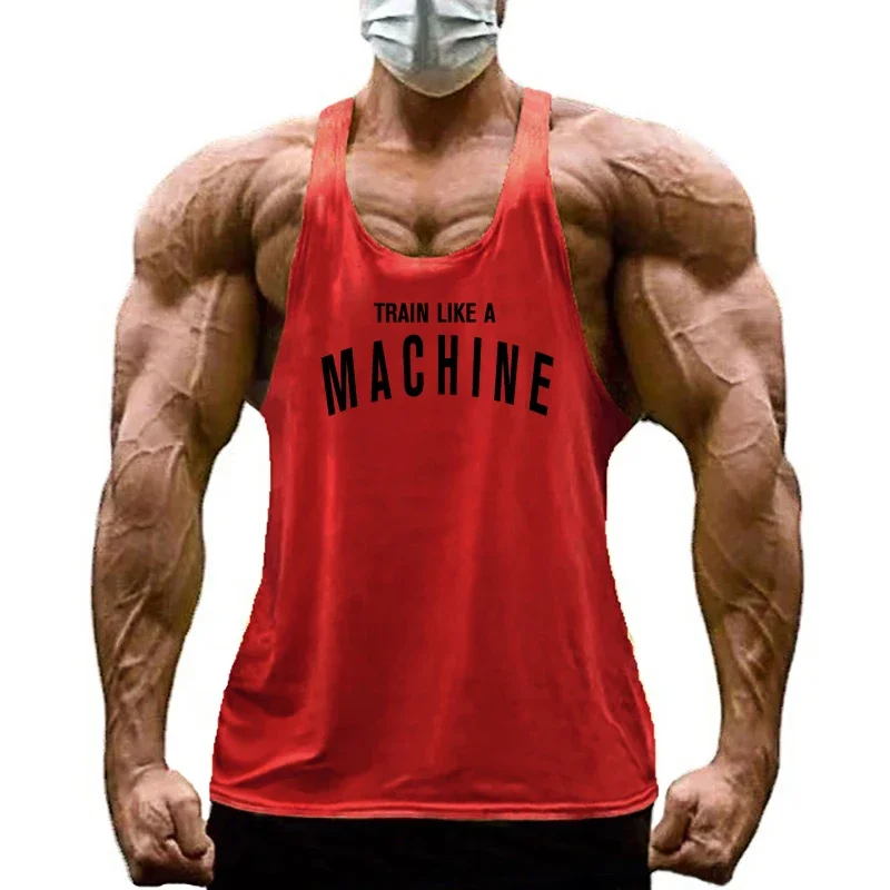 Men Y-Back Gym Tank Top Cotton Sleeveless Tee Y Back Racerback Loose Athletic Wear For Crossfit Weightlifting Basketball Daily