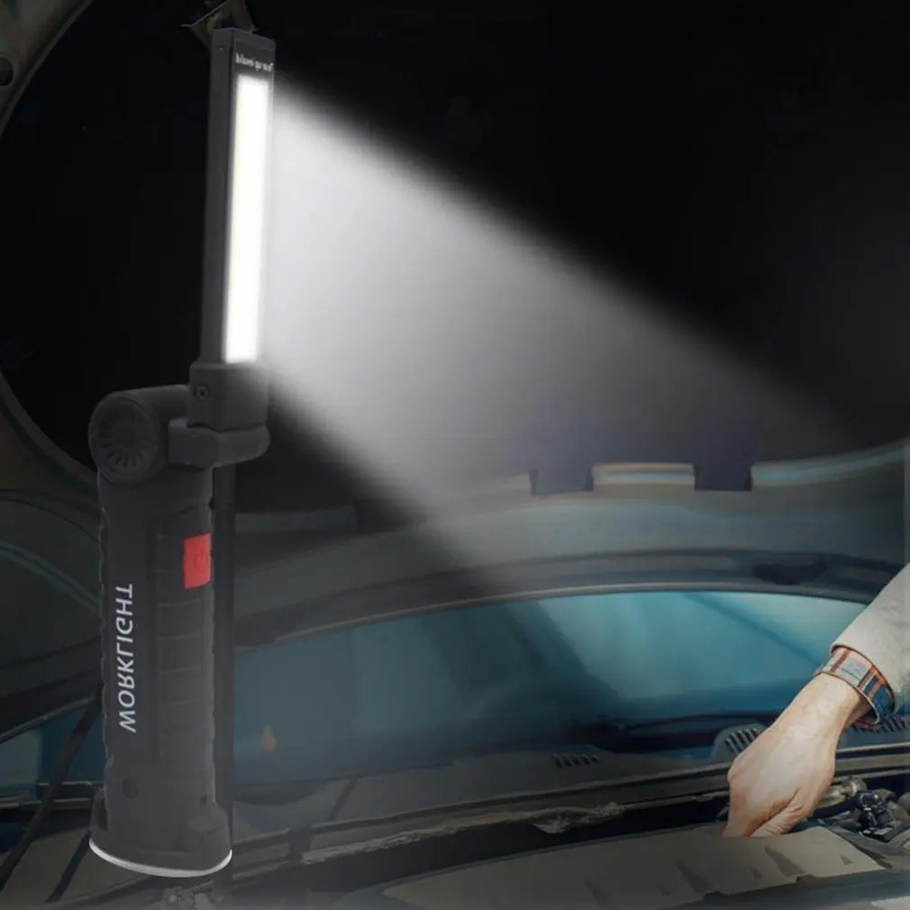 ไฟฉาย alas magnetik แบบพกพาชาร์จไฟได้ปรับความเร็วได้5ระดับ360 ° หมุนได้ไฟฉายแบบพกพาสำหรับการบำรุงรักษาในการทำงาน