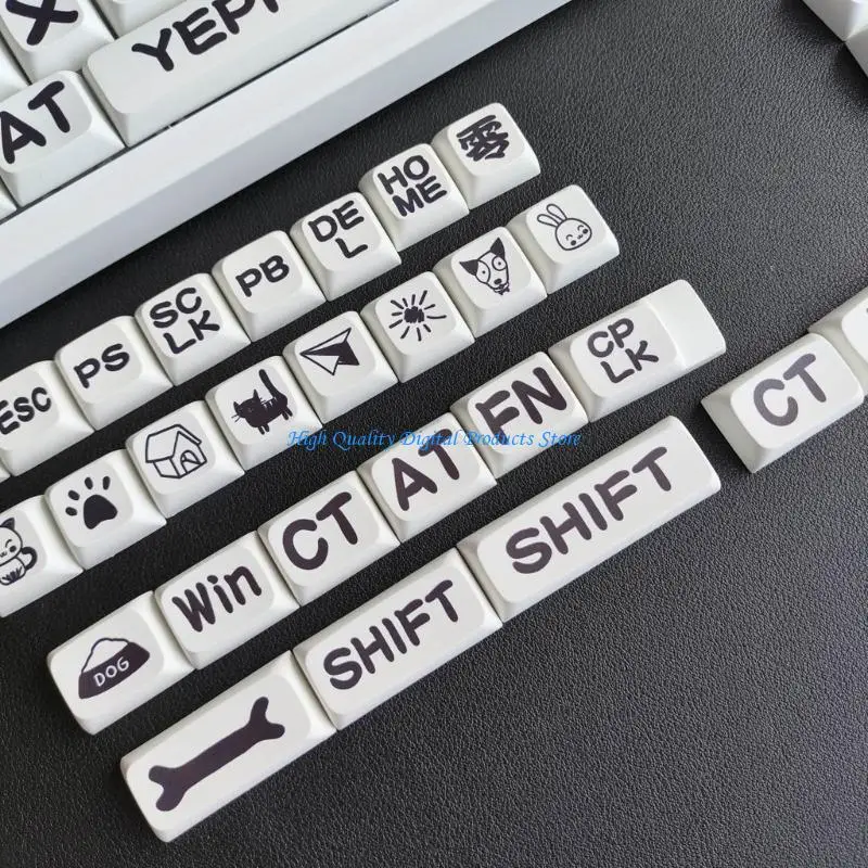 U2JE KeyCaps XDA Cartoon Animal Party PBT Dyesublemation 125 Teclas teclas Adecuado para teclados mecánicos CrossCore