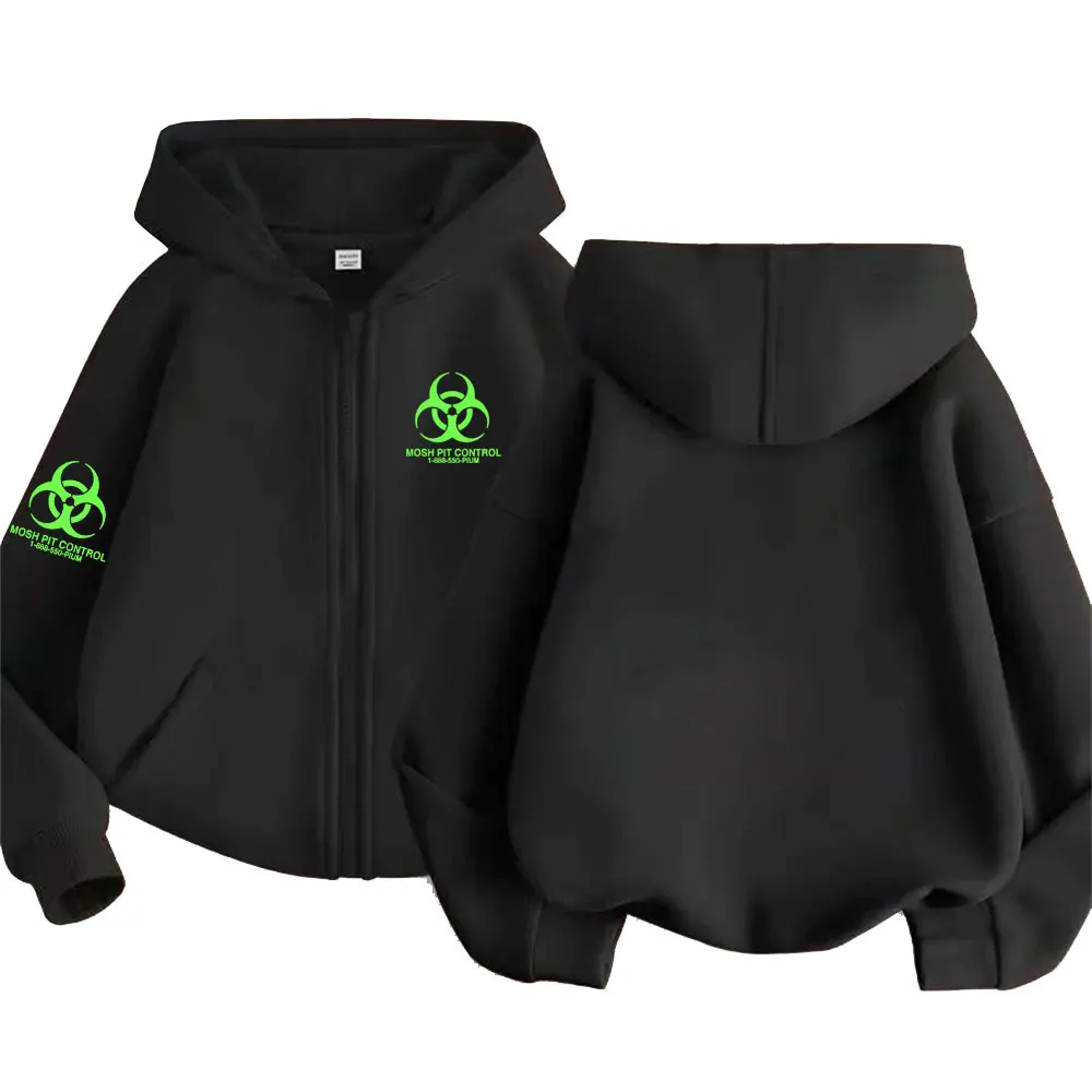 

Homixide Gang Mosh Pit Control Zipper Hoodie Playboi Carti Opium Merch Zip Up Jacket HXG Streetwear Men Hip Hop Oversized Coat