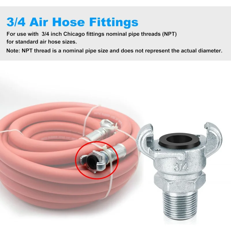3/4 시카고 피팅 호스, NPT 수나사, 범용, 철제 2 러그 유니버셜 커플링