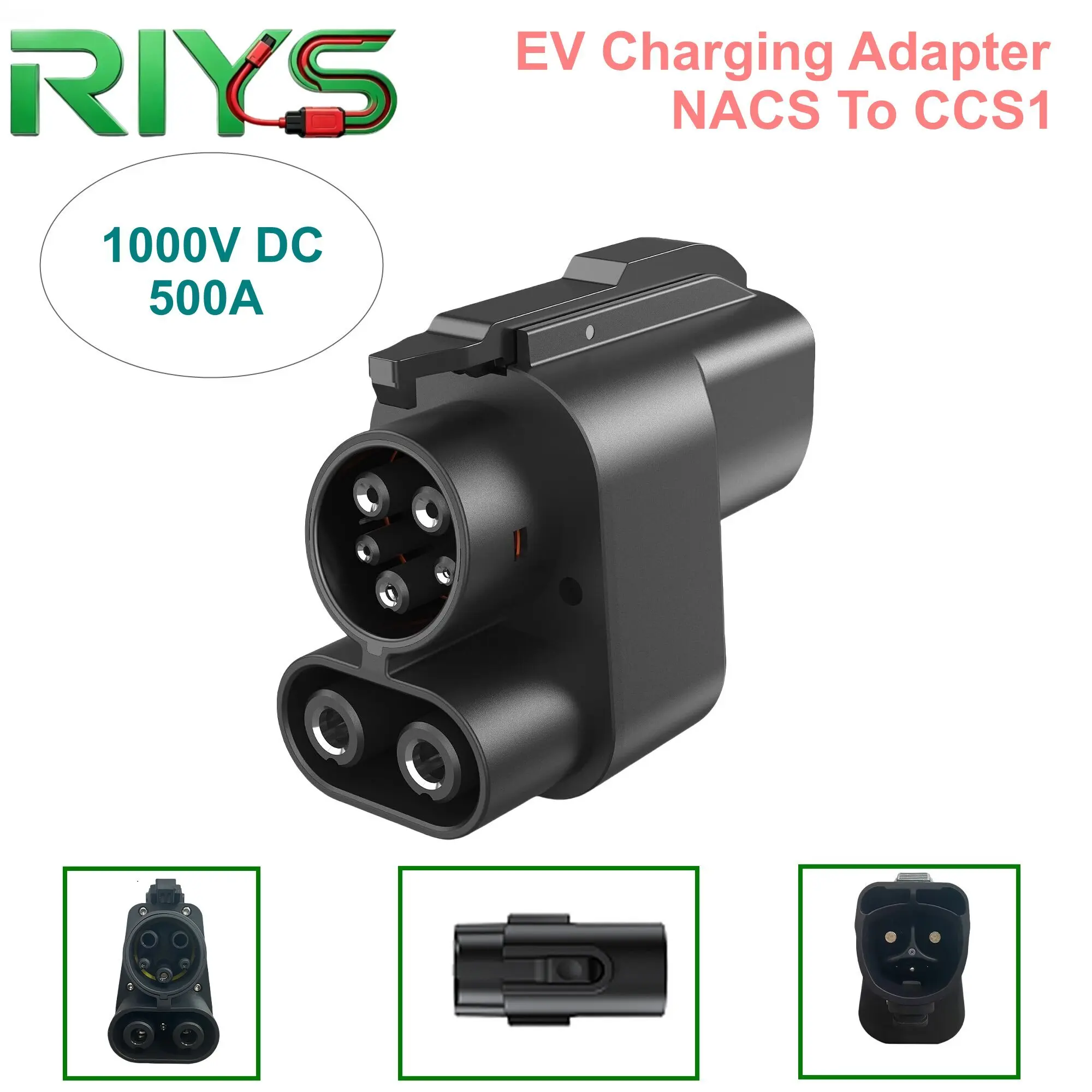 

NACS To CCS1 Fast Electric Vehicle Charger Adapter DC Connector 500A MAX 1000V DC 250KW For NACS Version Portable EV Charger