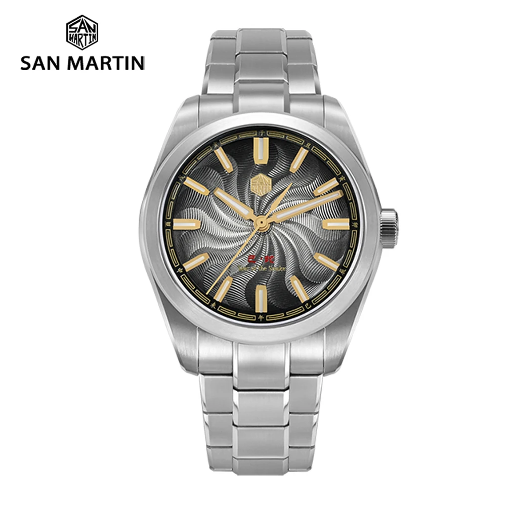 

San Martin 39mm Year Of The Snake Guilloche Dial 90S5 Mechanical Watch Transparent Case Back Sapphire BGW-X1 Luminous SN0144GX-6