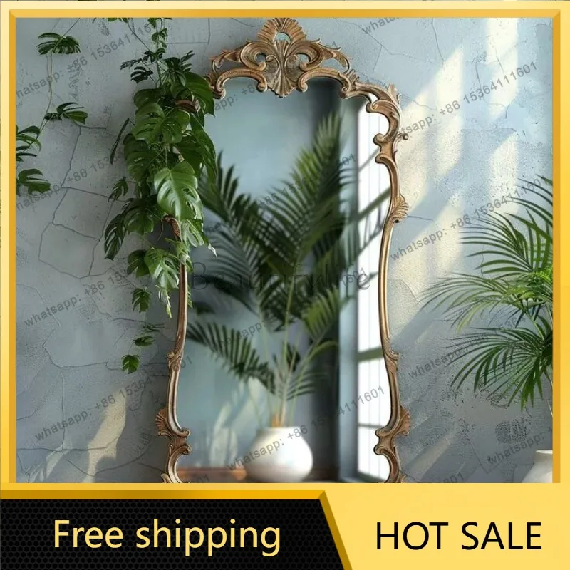 Gold Standing Decorative Mirrors Aesthetic Big Irregular Modern Mirror Full Body Living Room Espejos