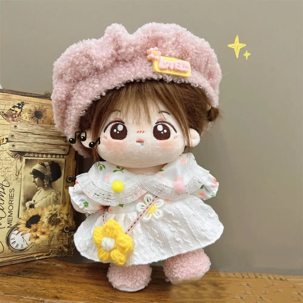 20CM Cotton Doll Dress Suit Doll Accessories Multicolor Miniature Clothes Cap Headdress Photo Props Doll Headwear Dress Set