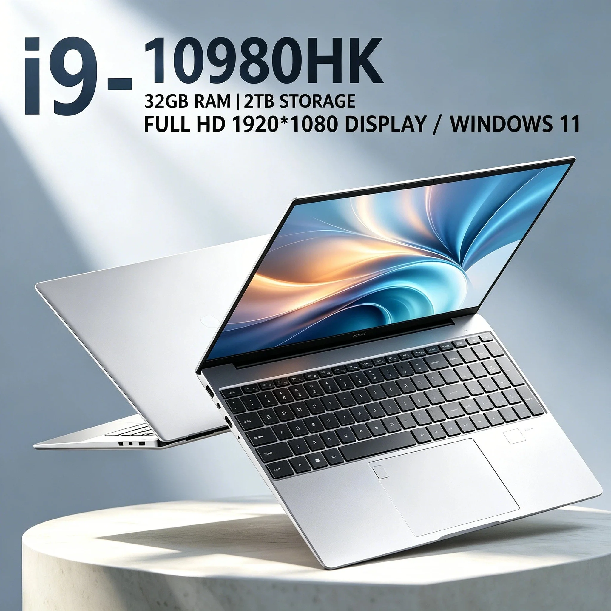 

15.6 Inch Laptop Intel Core i9 10980HK Windows 11 Pro 32GB DDR4 M.2 2TB SSD Ultrabook Computer Fingerprint Unlock WIFI Pro Max