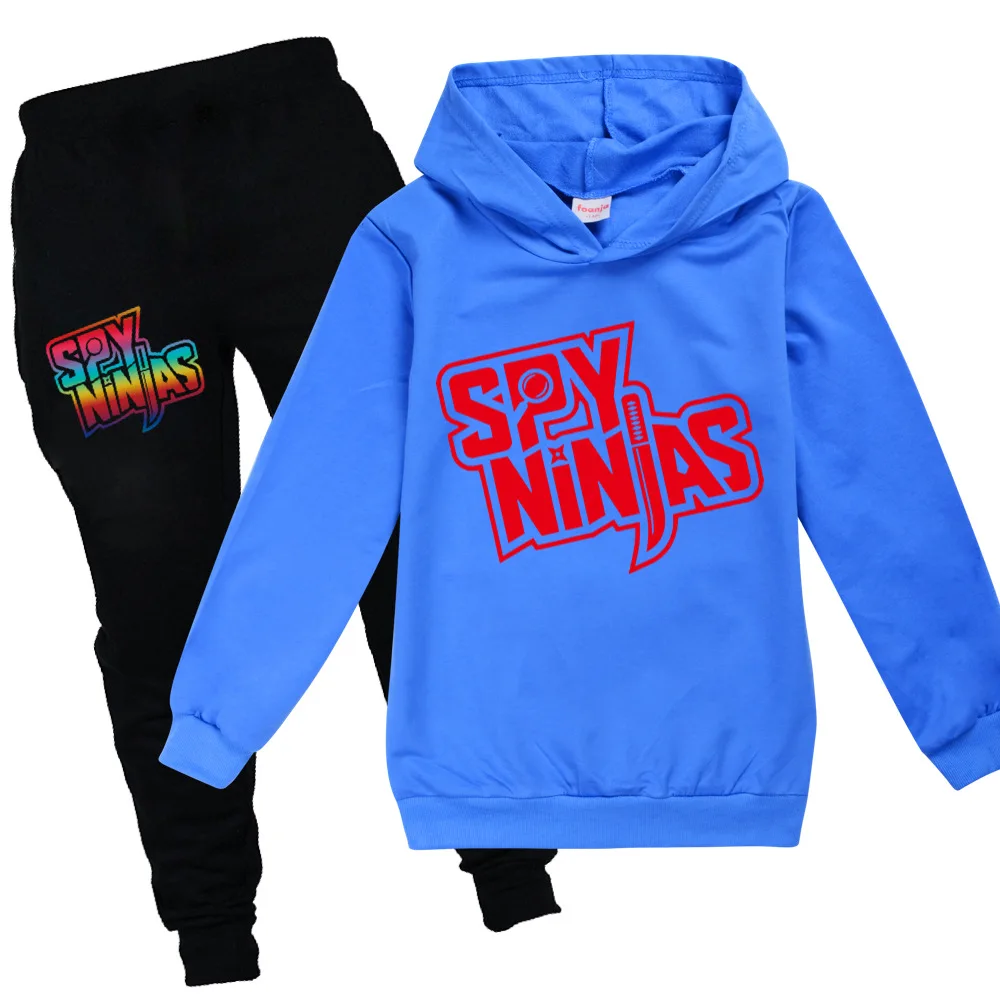 

SPY NINJAS Kids Spring Autumn New Fashion Tracksuits Boys and Girls Casual Sports Hoodie Tops+pants 2pcs Sets Children Clothes