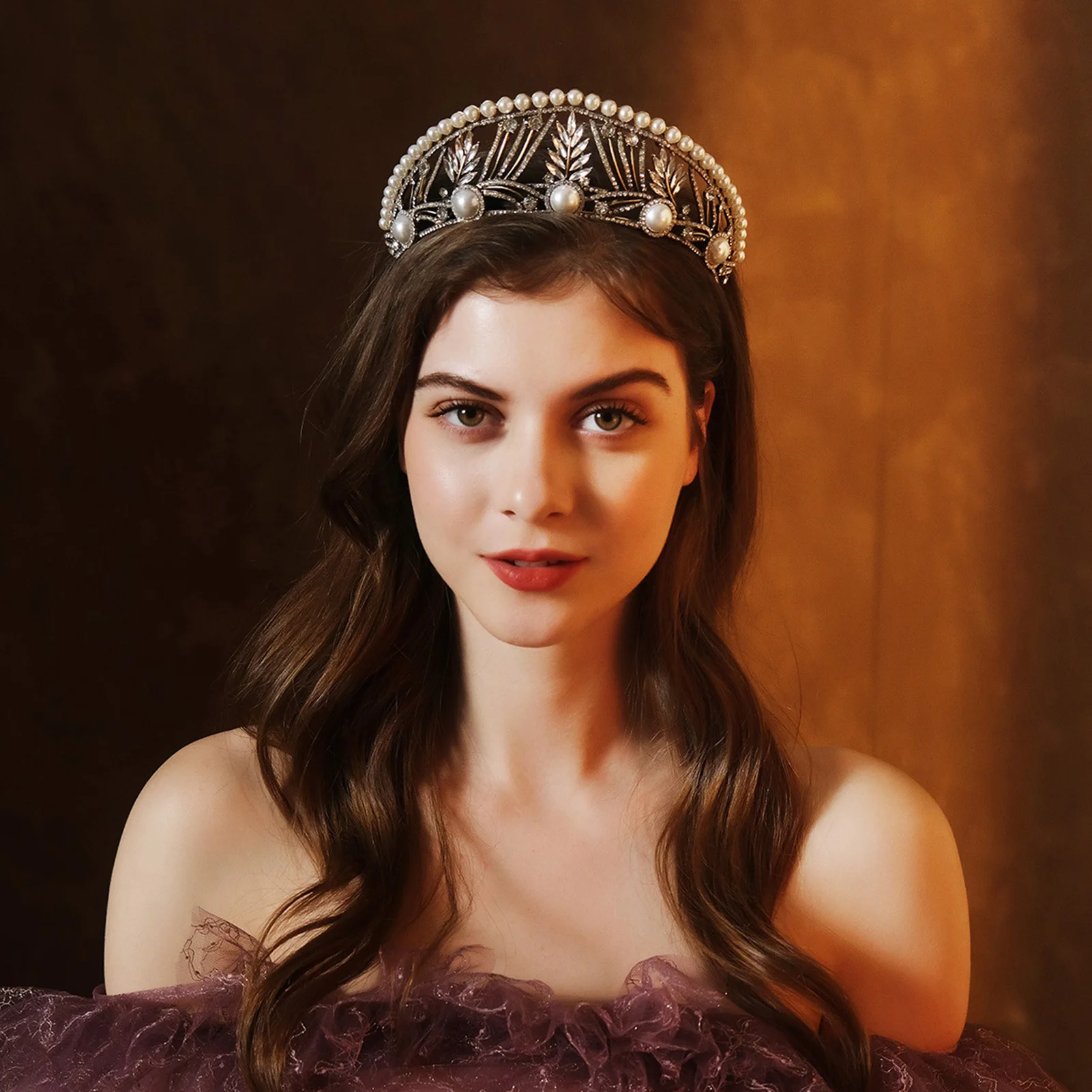 Geometric Full Flash Diamond Hair Crowns Baroque Retro Style Peal Tiaras Elegant Princess Bride Crown Headband Hair Accessories