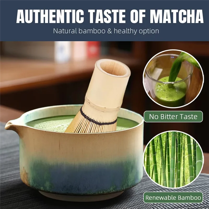 

ABKS-Tea Lovers Gift Japanese Matcha Set Complete Tea-Making Tools Bowl Bamboo Whisk Teaspoon Accessories