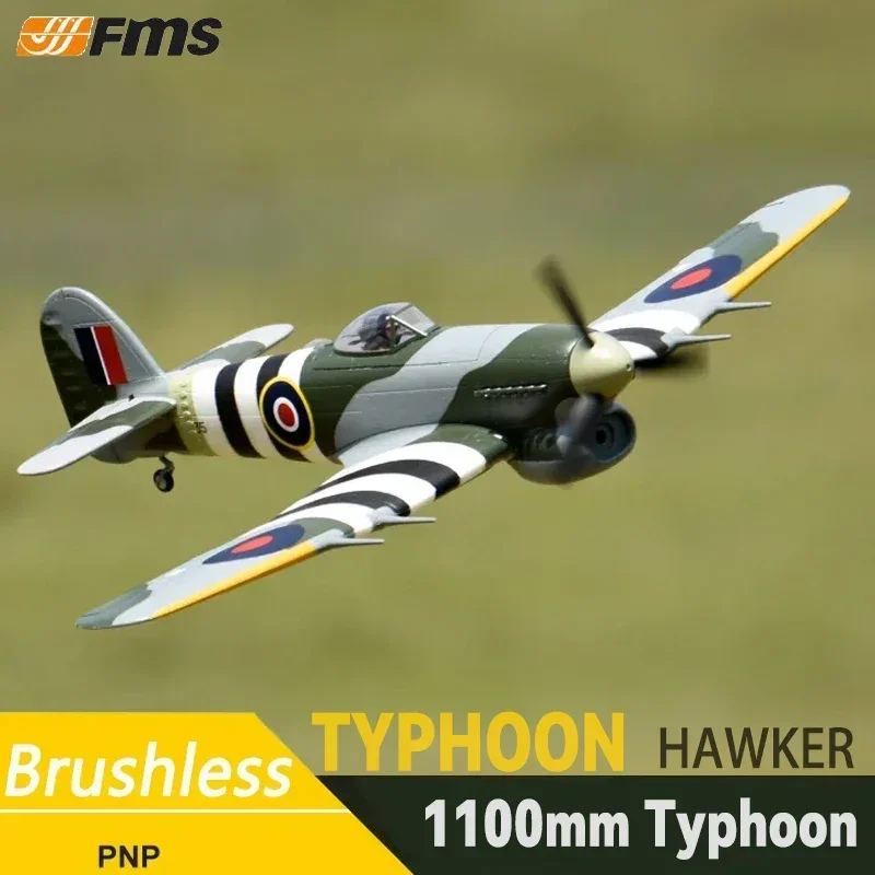 

Fms 1100mm Typhoon Hakwer RC Airplane WW II UK Model Aviation Remote Control Plane Electric Aircraft Typhoon Outdoor Sports Toys