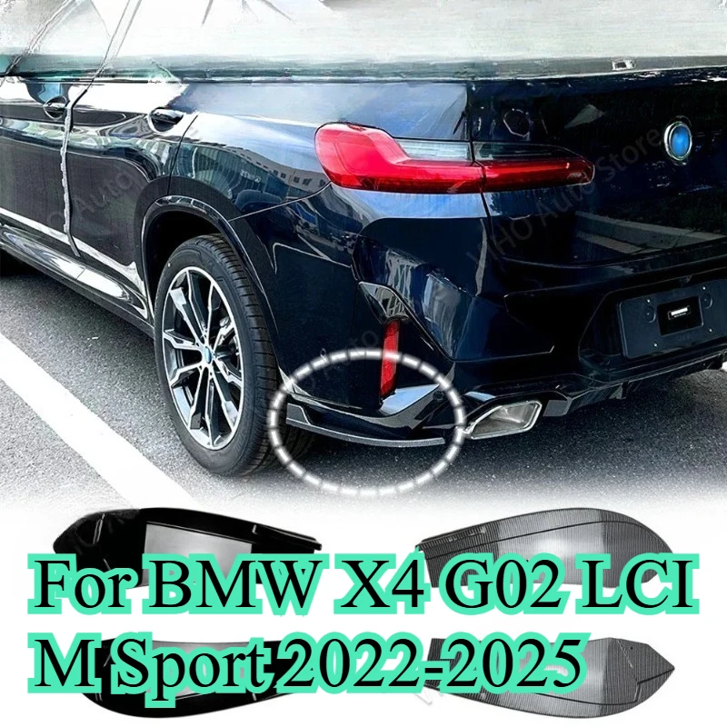 

Rear Bumper Spoiler Corner Protector Canards Diffuser Splitter Exterior Tuning For BMW X4 G02 LCI M Sport 2022-2025 Accessories