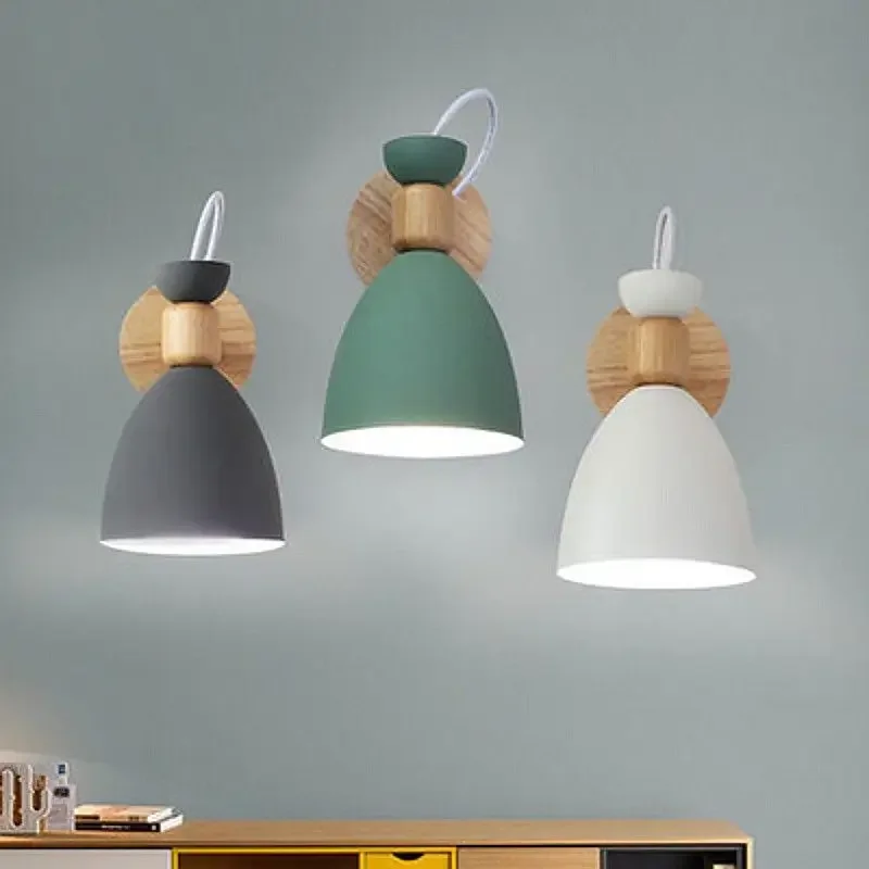 

Bedroom Wall Light Modern Simple Living Room Hallway Background Wall Creative Wall Light Macaron Lamp with Nordic Bedside Lamp