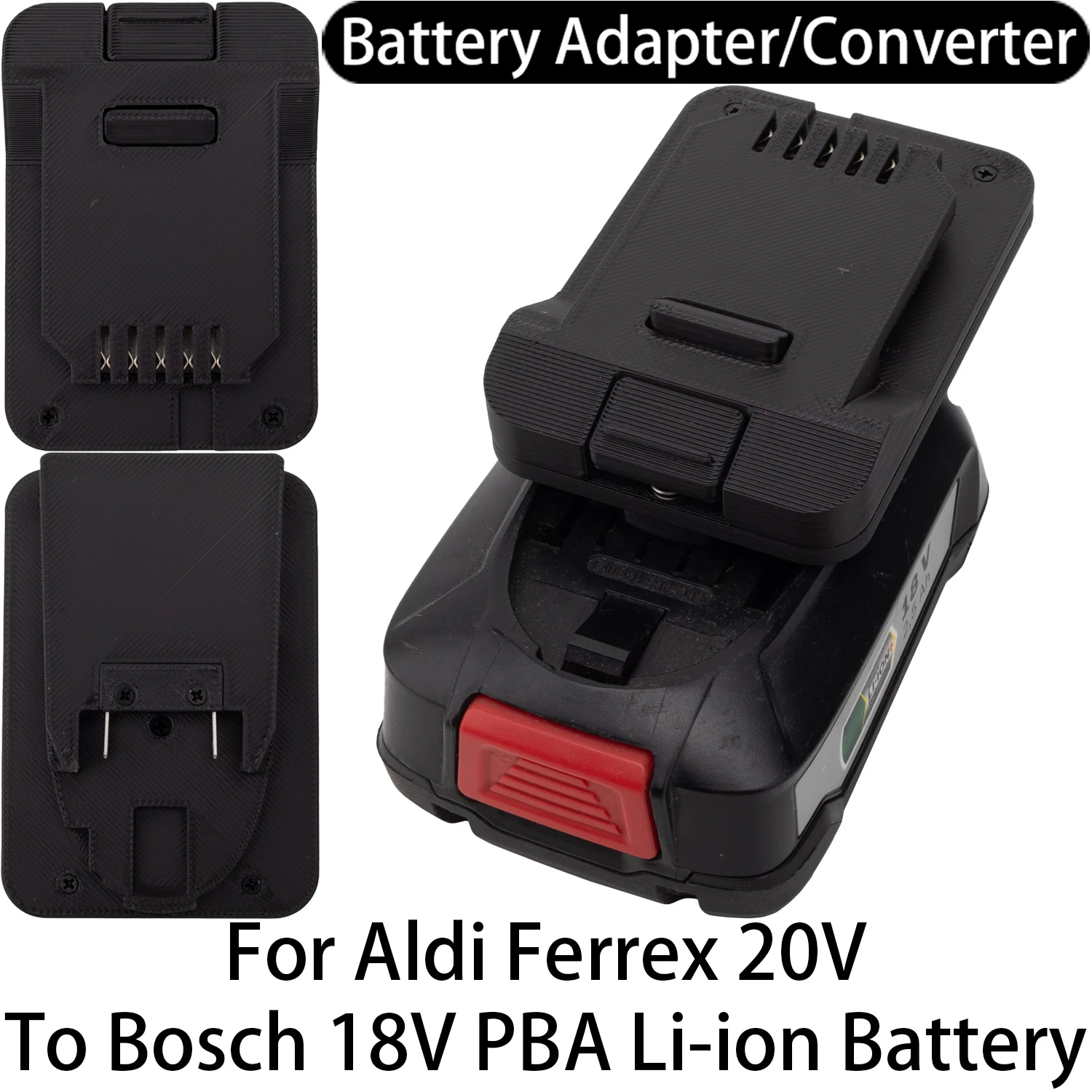 

Battery Adapter For Aldi Ferrex 20V Li-ion Tool To Bosch 18V PBA Li-ion Battery Adapter Converter Power Tool Accessory