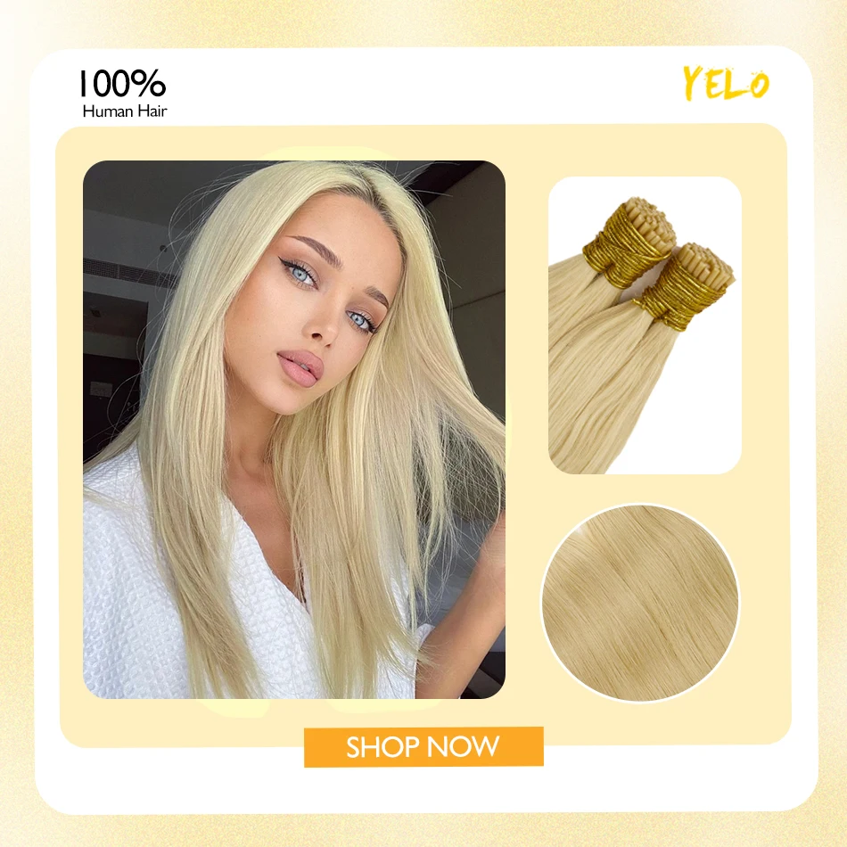 

Yelo I Tip Наращивание волос 100% длинные настоящие человеческие волосы Hot Fusion Наращивание волос для ногтей 12-26 дюймов 1,0 г/пряди для Solon Women